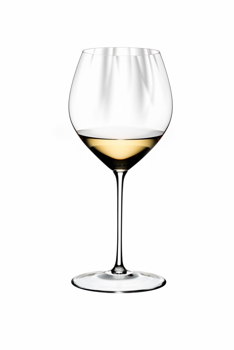Druespesifikt vinglass for eikefatslagret chardonnay fra Riedels serie Performance.